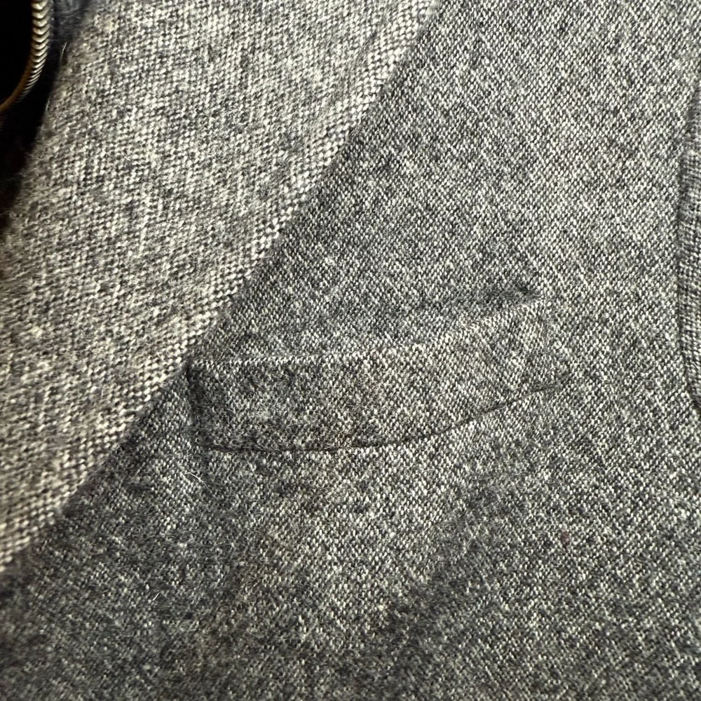 7 For All Mankind Wool Gray Tweed Single Breasted Blazer Zip Sweater Combo Large